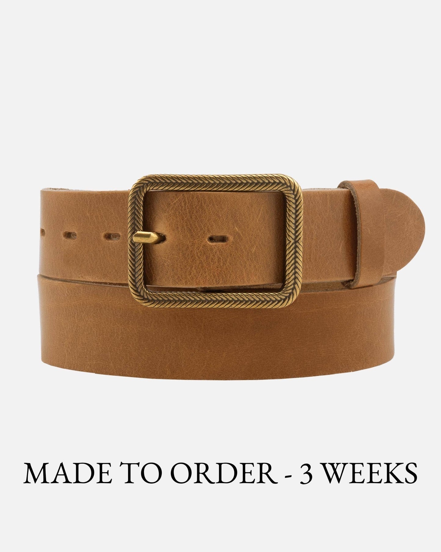 Hedy Vintage Gold Buckle Leather Belt | MADE TO ORDER