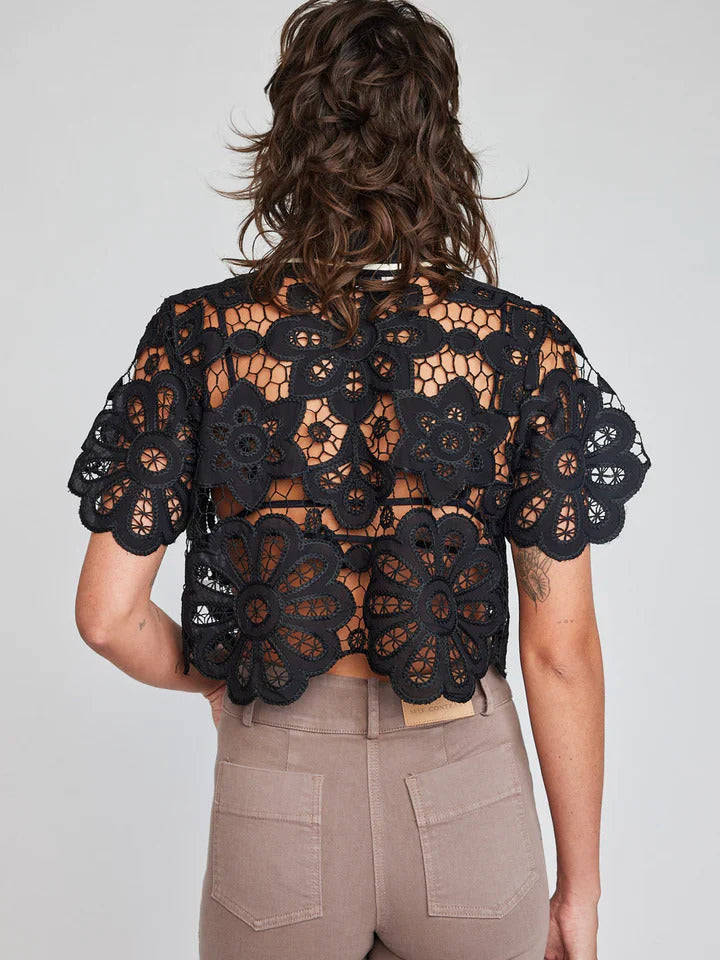 Emaline Open Tie Crop Shirt