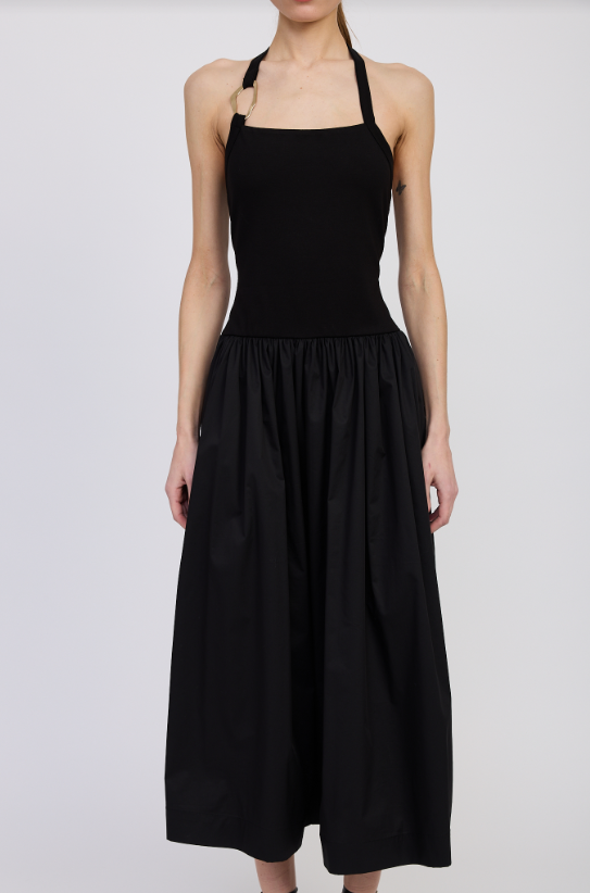 Calliope Mixed Media Midi Dress