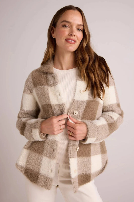 KNITTED FUZZY SHACKET