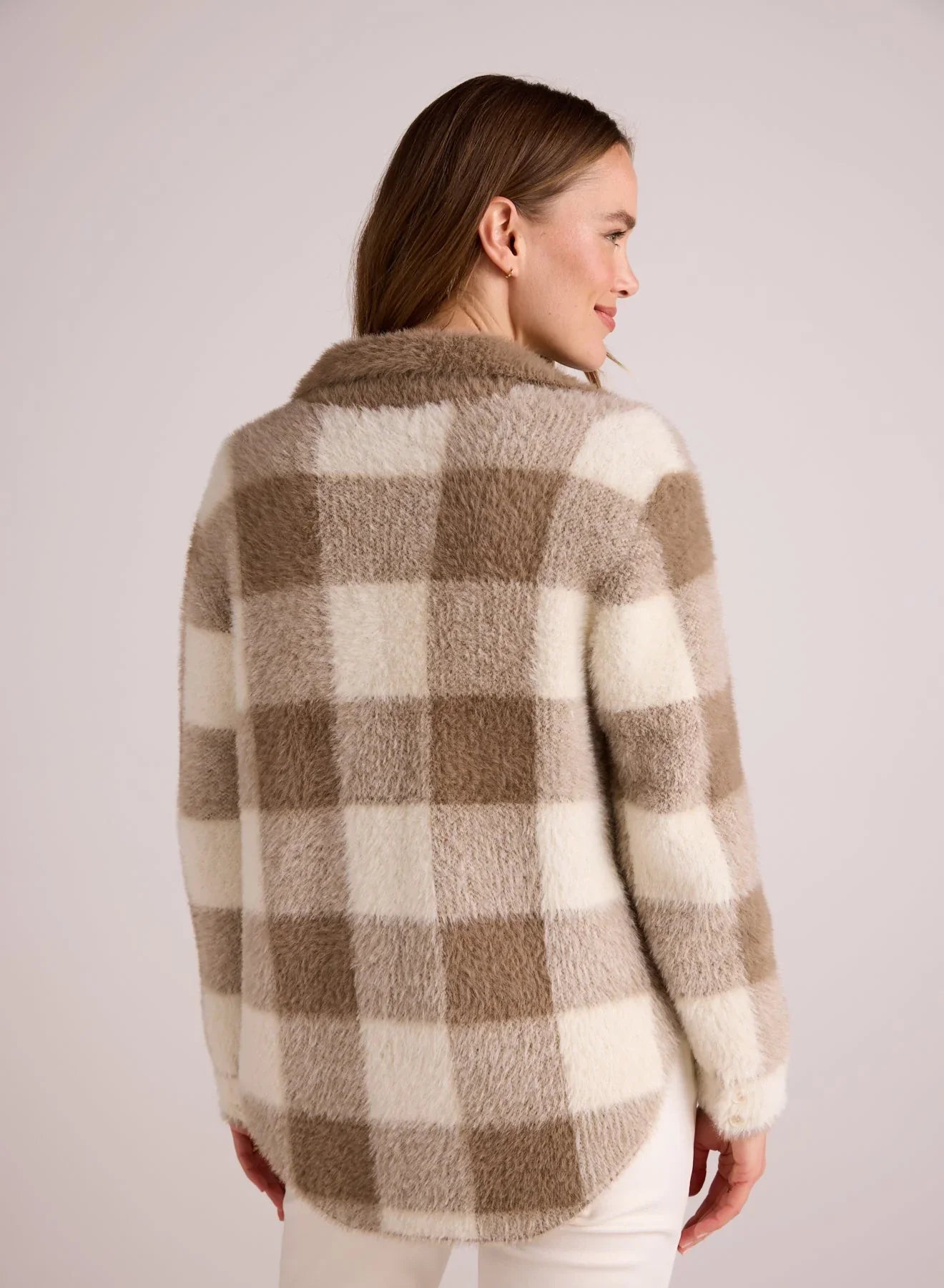KNITTED FUZZY SHACKET