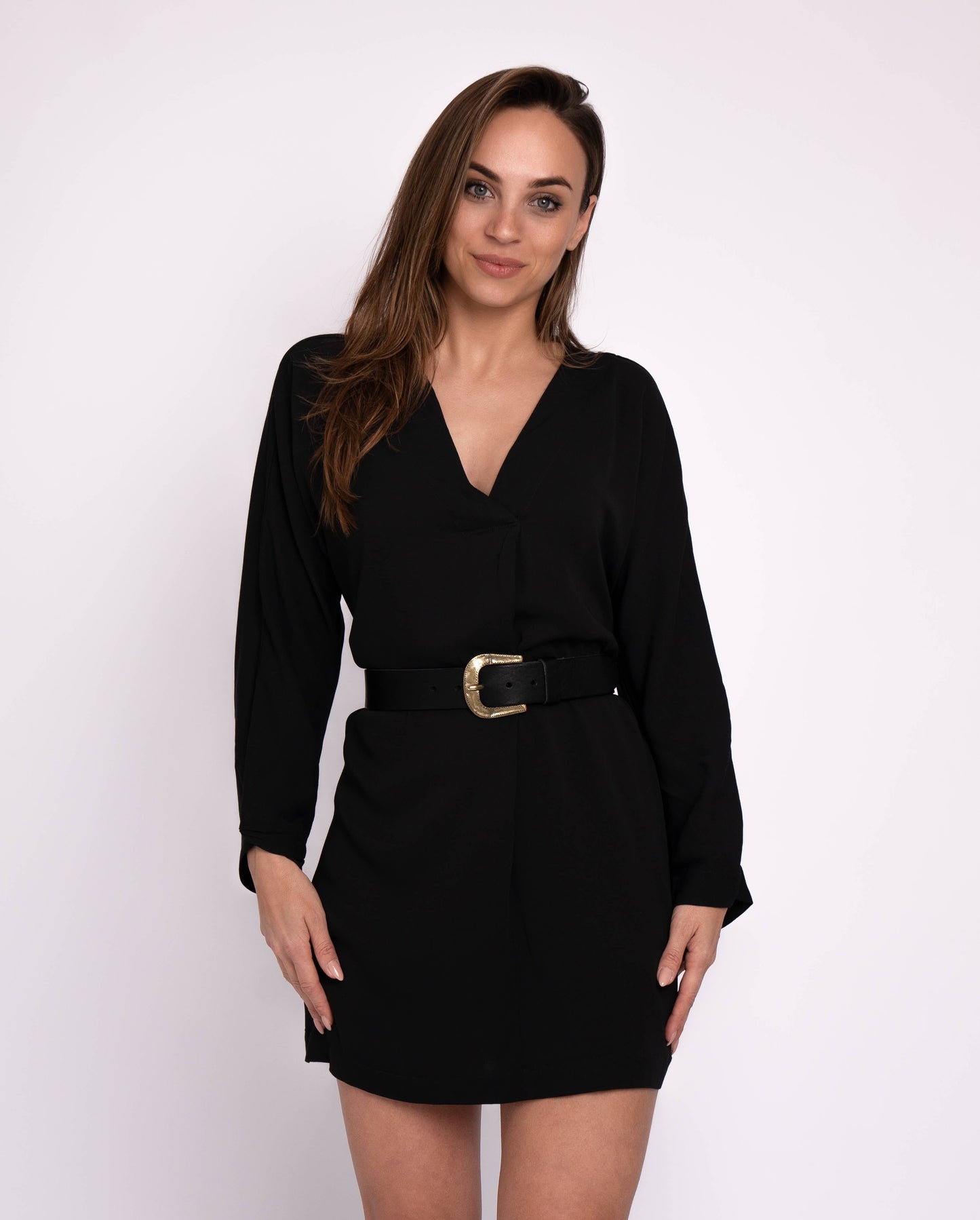 Nikai | Gold Buckle Modern Leather Belt Style Wear Women