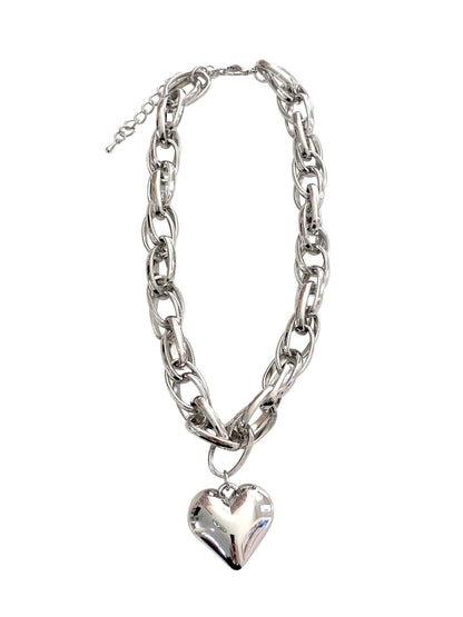 Alyssa Heart Chain Necklace: Yellow Gold