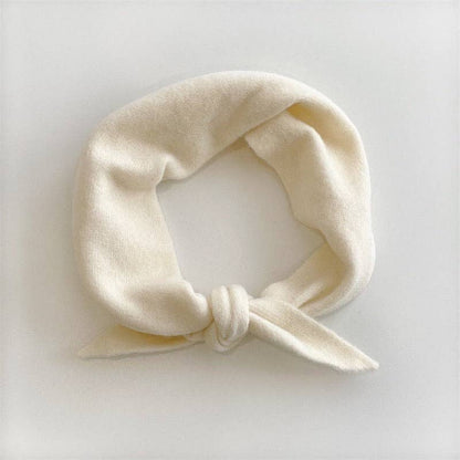 FUZZY WOOL CRAVAT SCARF - neutral: White chocolate
