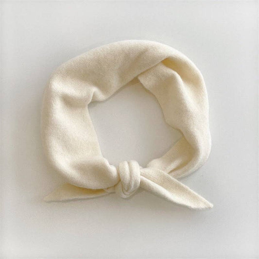 FUZZY WOOL CRAVAT SCARF - neutral: White chocolate
