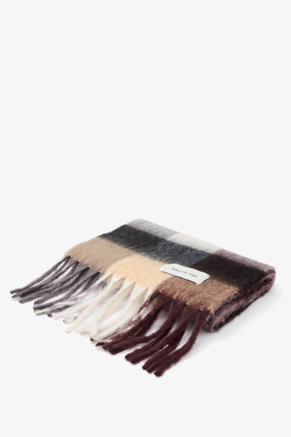 The Reykjavik Scarf - 100% Recycled - Black Check Purple/Brown - FW25