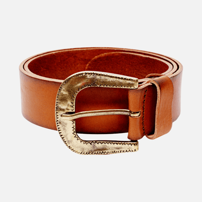 Nikai | Gold Buckle Modern Leather Belt Style Wear Women