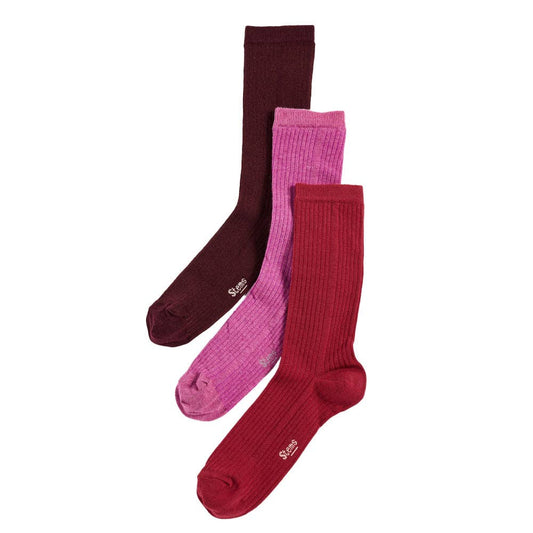 Eco-Conscious Cashmere Socks Gift Set Of Three: Amarylis/Plum/Red