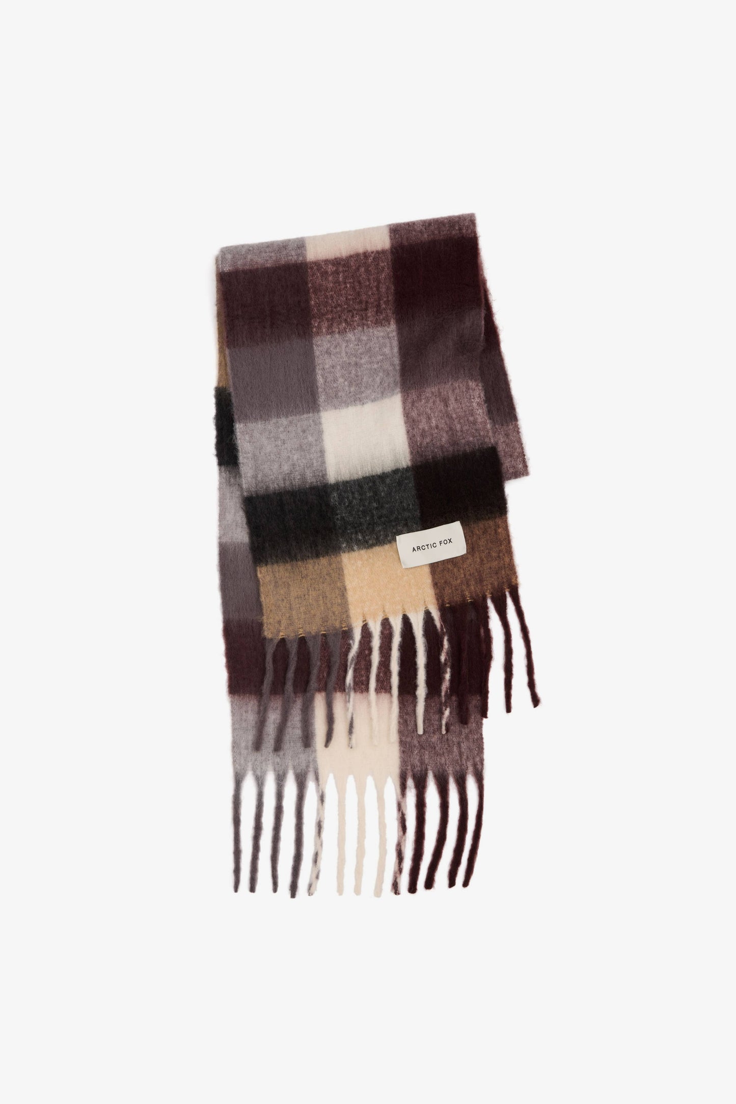 The Reykjavik Scarf - 100% Recycled - Black Check Purple/Brown - FW25