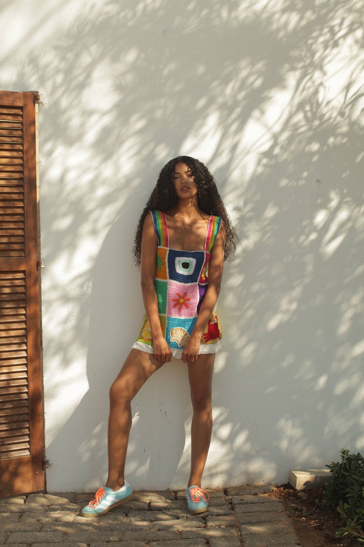 Crochet Patchwork Mini Dress