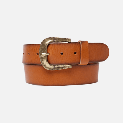 Nikai | Gold Buckle Modern Leather Belt Style Wear Women