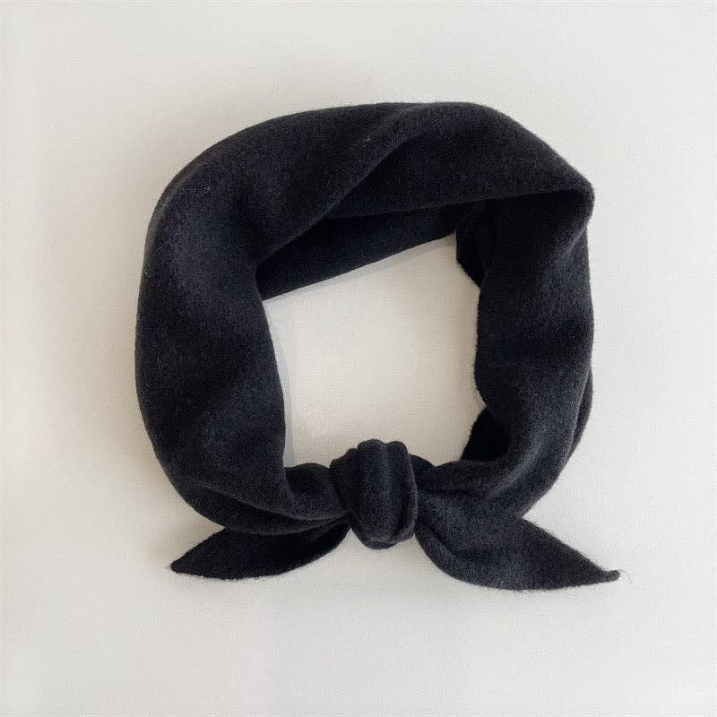 FUZZY WOOL CRAVAT SCARF - neutral: White chocolate