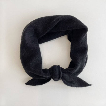 FUZZY WOOL CRAVAT SCARF - neutral: White chocolate