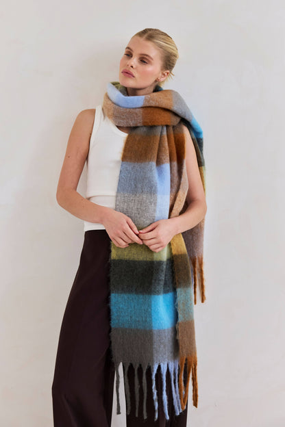 The Reykjavik Scarf - 100% Recycled - Blue/Orange - FW25