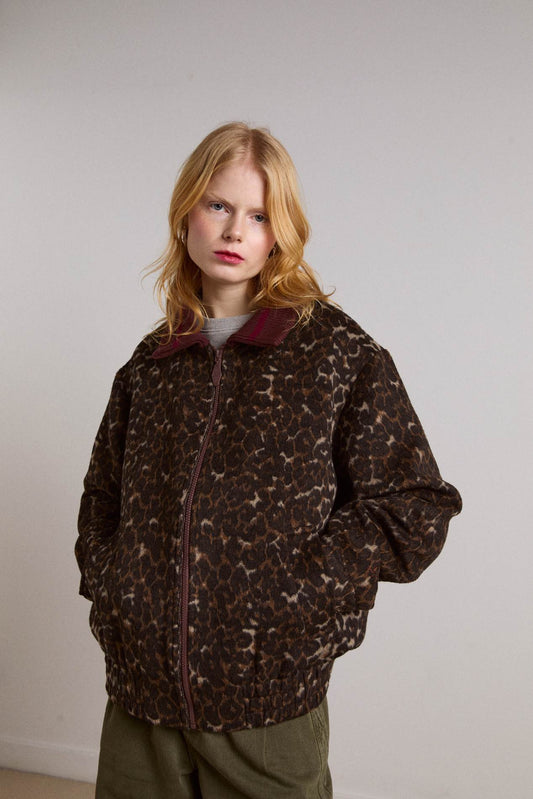 Pixie Wool Bomber - Leopard
