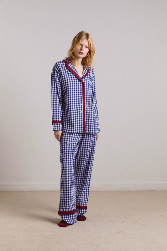 Antonia PJ Set - Navy Gingham