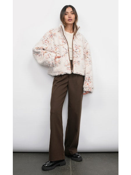 Jimi Embroidered Sherpa Bomber Jacket