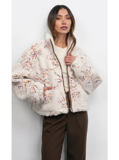 Jimi Embroidered Sherpa Bomber Jacket