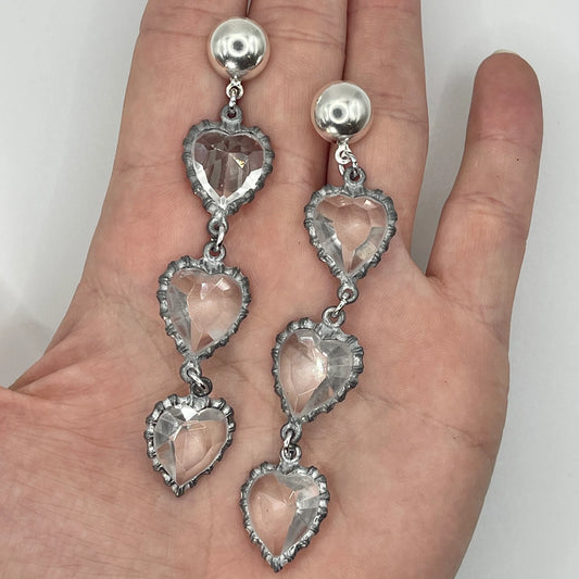 Triple Heart Earrings