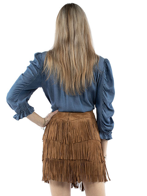 Suede Fringe Skirt