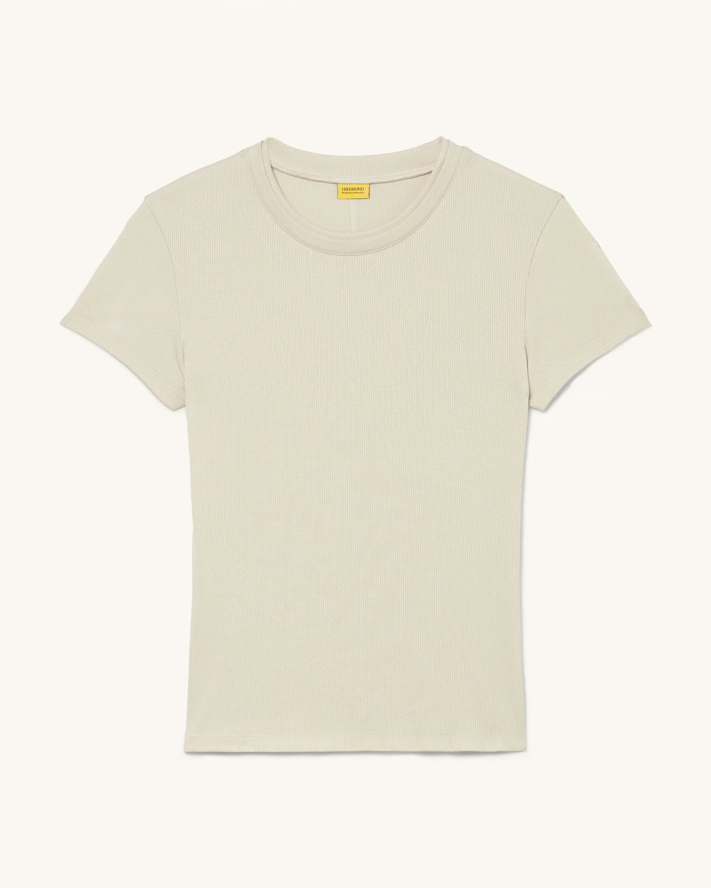 Ribbed Merino T-Shirt front flat lay showing ribbed texture and crew neckline