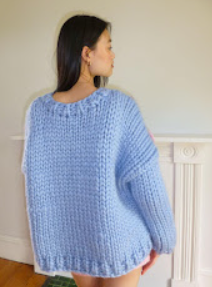 Powder Blue Chunky Bow Sweater