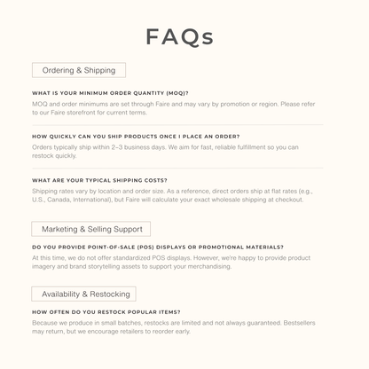 Voyager Silk FAQ graphic with ordering and shipping information for silk scarf purchases.