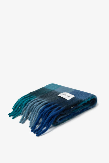 雷克雅未克围巾 - 100% 再生 - 蓝色格纹 - AW24