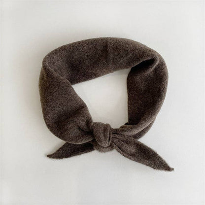 FUZZY WOOL CRAVAT SCARF - neutral: White chocolate