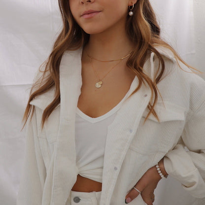 AUDREY PEARL HOOP EARRINGS