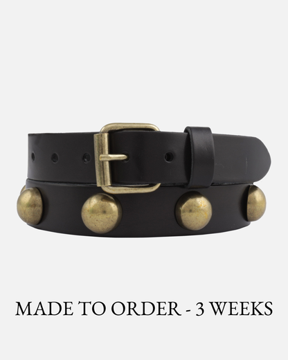 Black Skinny Design Leather Belt Women | MADE TO ORDER