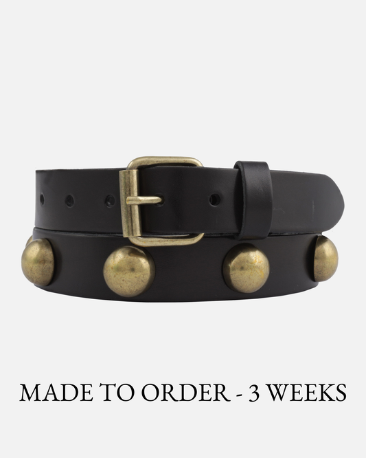 Black Skinny Design Leather Belt Women | MADE TO ORDER