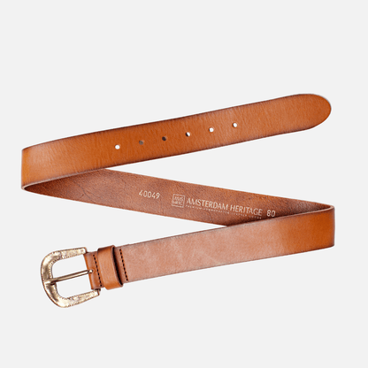 Nikai | Gold Buckle Modern Leather Belt Style Wear Women
