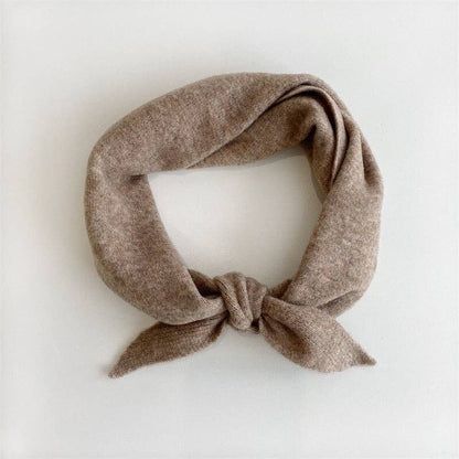 FUZZY WOOL CRAVAT SCARF - neutral: White chocolate