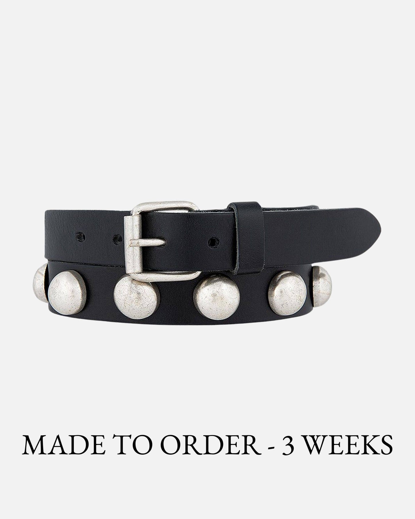 Black Skinny Design Leather Belt Women | MADE TO ORDER