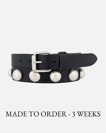 Black Skinny Design Leather Belt Women | MADE TO ORDER