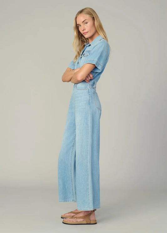 DENIM TRUCKER SS WIDE LEG JUMPSUIT