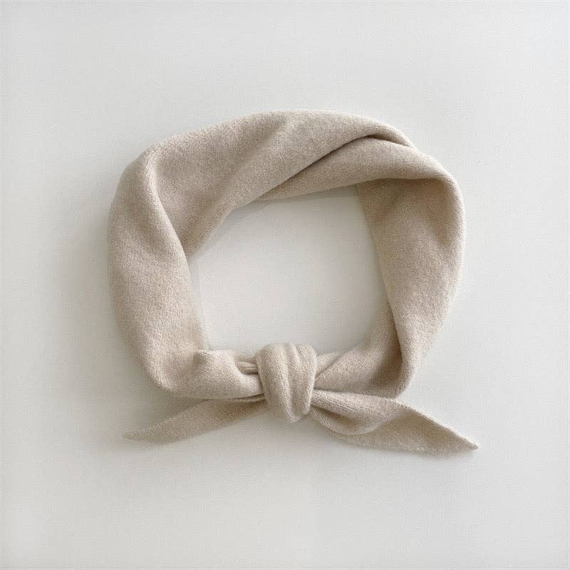 FUZZY WOOL CRAVAT SCARF - neutral: White chocolate