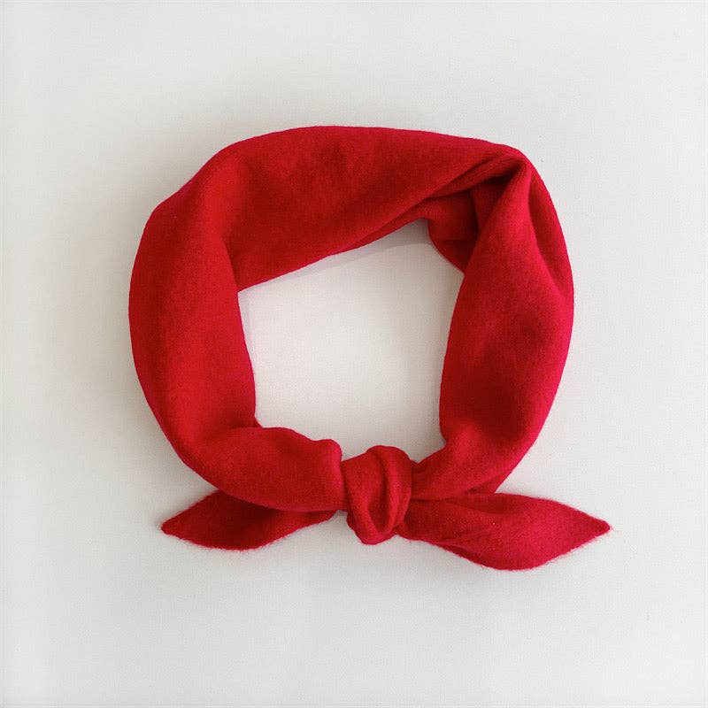 FUZZY WOOL CRAVAT SCARF - neutral: White chocolate