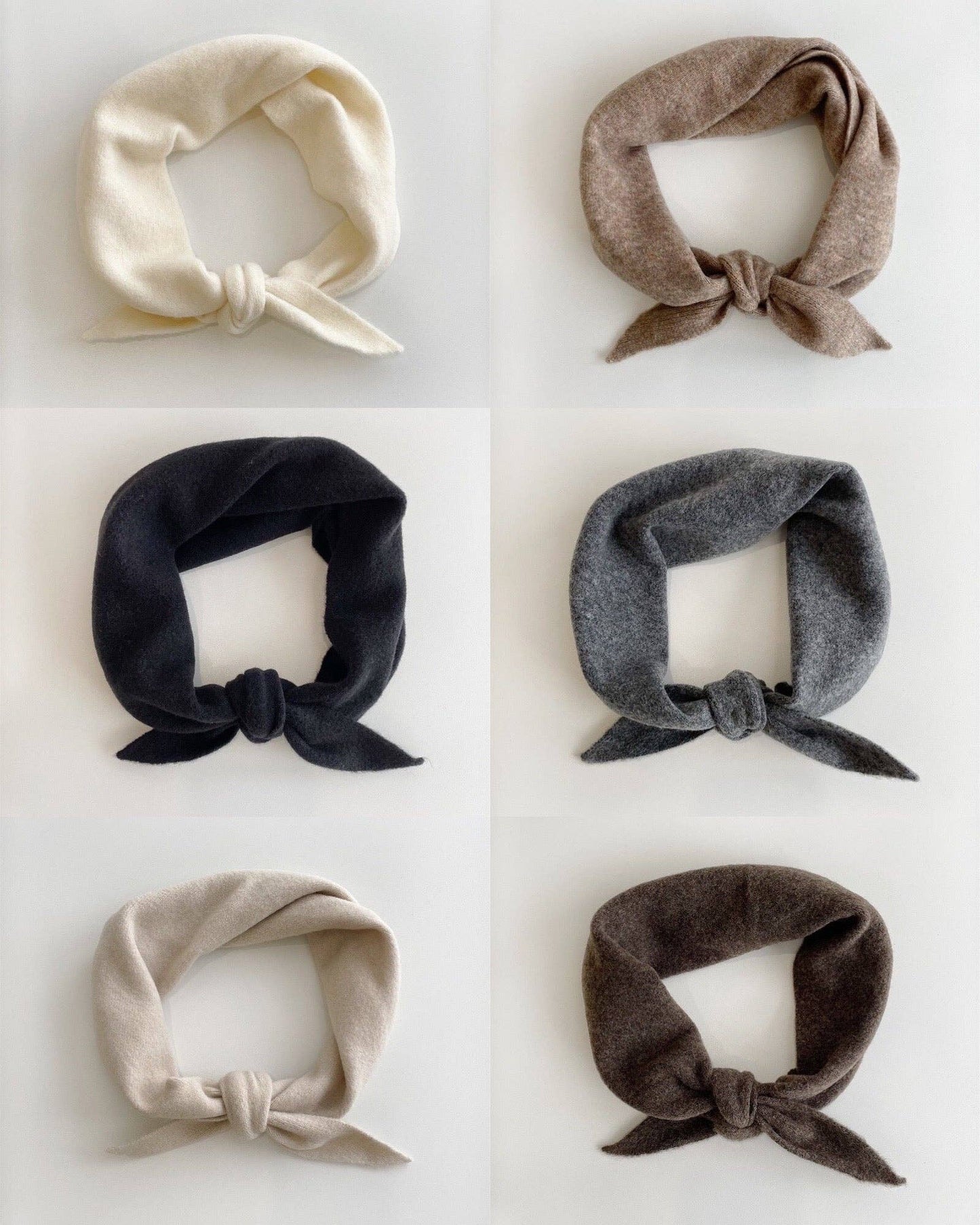 FUZZY WOOL CRAVAT SCARF - neutral: White chocolate