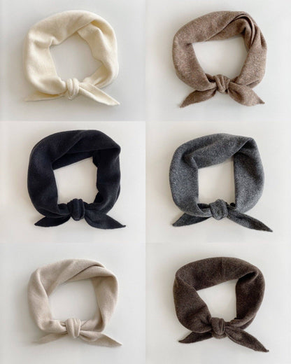 FUZZY WOOL CRAVAT SCARF - neutral: White chocolate