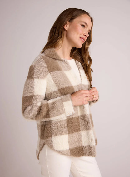 KNITTED FUZZY SHACKET